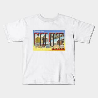 Greetings from Moline, Illinois - Vintage Large Letter Postcard Kids T-Shirt